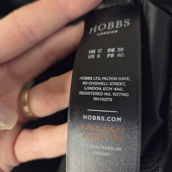 Hobbs London Elegant Black and White Sleeveless Sheath Dress Size 8 Preloved - Picture 11 of 11